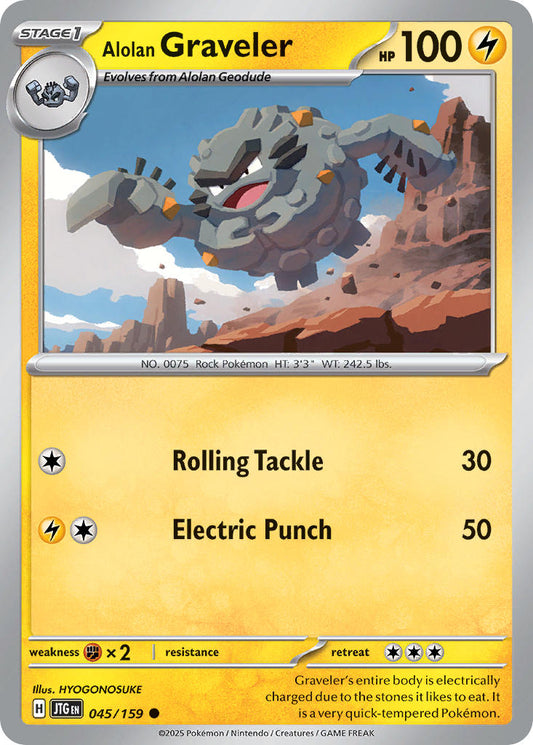 (045/159) Pokemon TCG Journey Together Single: Alolan Graveler   Common