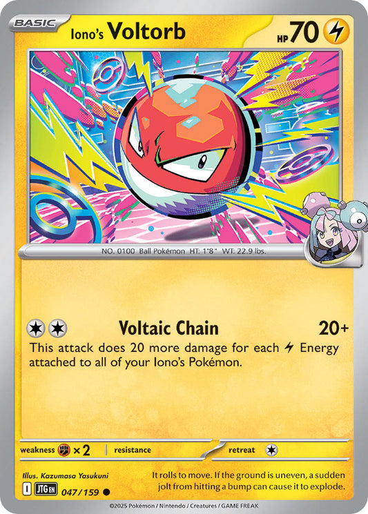 (047/159) Pokemon TCG Journey Together Single: Iono's Voltorb  Reverse Holo Common