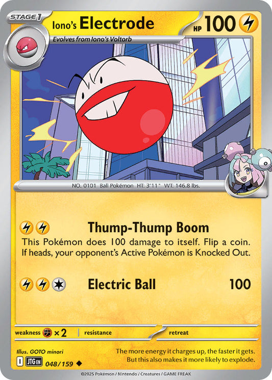 (048/159) Pokemon TCG Journey Together Single: Iono's Electrode  Reverse Holo Uncommon