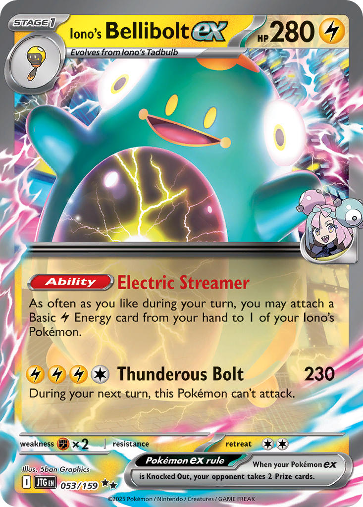 (053/159) Pokemon TCG Journey Together Single: Iono's Bellibolt ex   Double Rare
