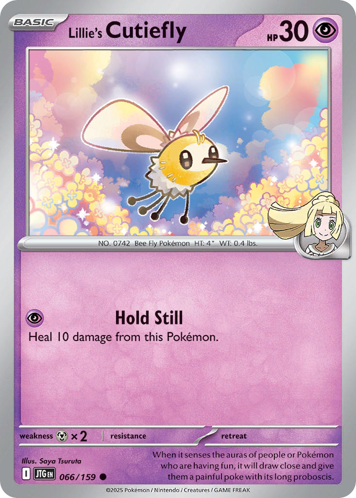 (066/159) Pokemon TCG Journey Together Single: Lillie's Cutiefly  Reverse Holo Common