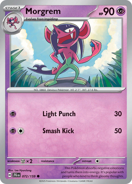 (072/159) Pokemon TCG Journey Together Single: Morgrem  Reverse Holo Common