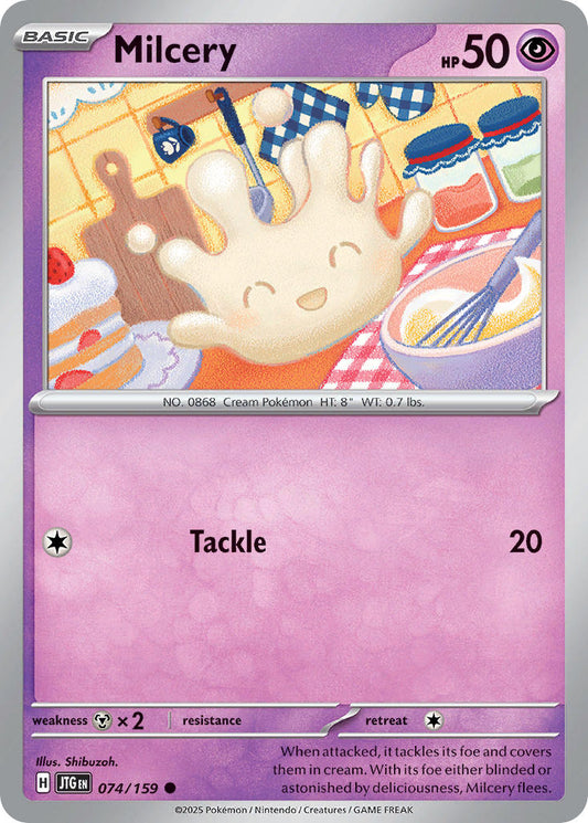 (074/159) Pokemon TCG Journey Together Single: Milcery  Reverse Holo Common