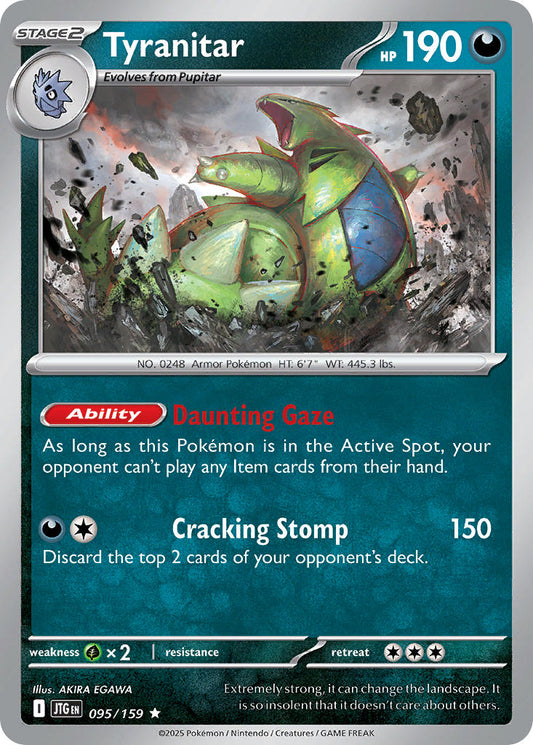 (095/159) Pokemon TCG Journey Together Single: Tyranitar  Reverse Holo Rare