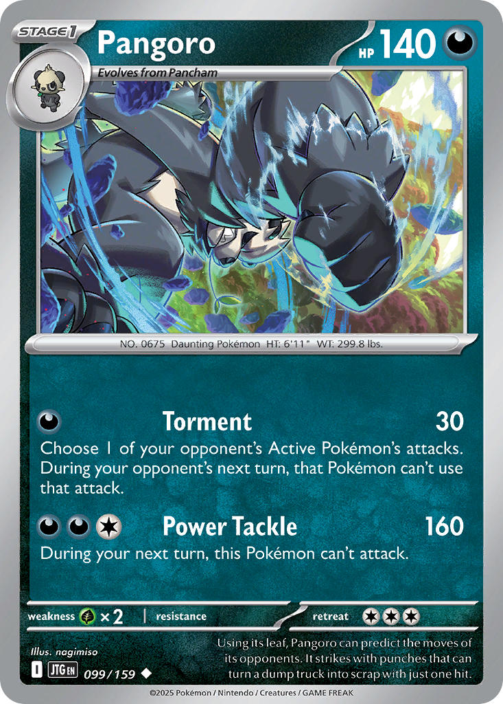 (099/159) Pokemon TCG Journey Together Single: Pangoro  Reverse Holo Uncommon