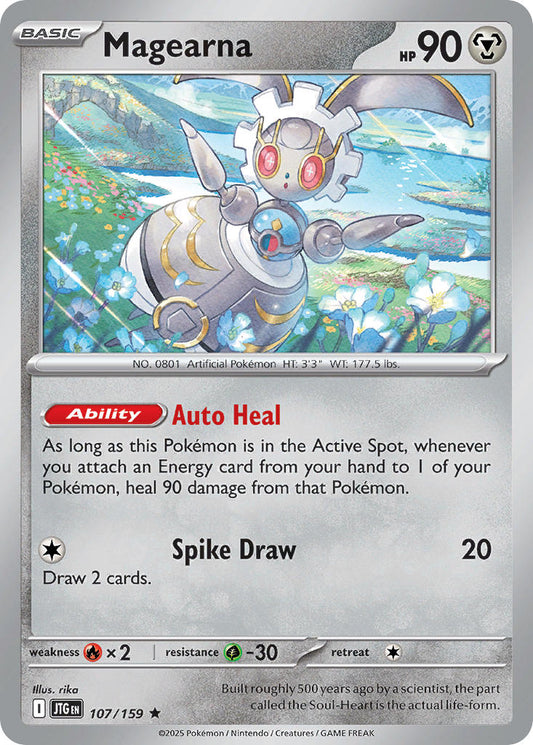 (107/159) Pokemon TCG Journey Together Single: Magearna  Reverse Holo Rare