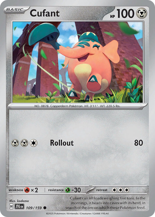 (109/159) Pokemon TCG Journey Together Single: Cufant  Reverse Holo Common