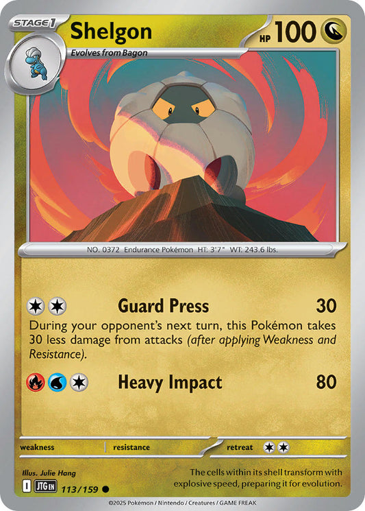 (113/159) Pokemon TCG Journey Together Single: Shelgon  Reverse Holo Common