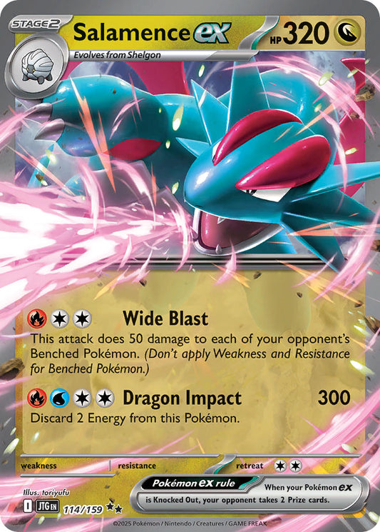 (114/159) Pokemon TCG Journey Together Single: Salamence ex   Double Rare
