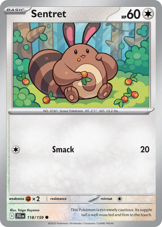 (118/159) Pokemon TCG Journey Together Single: Sentret  Reverse Holo Common