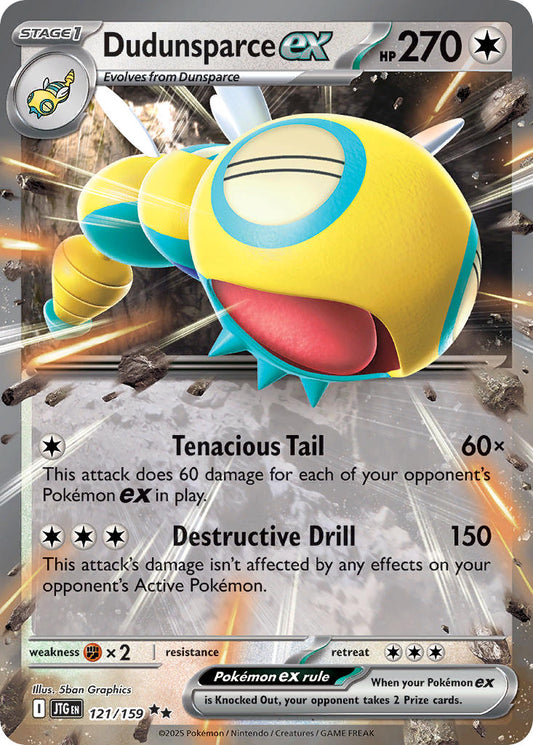 (121/159) Pokemon TCG Journey Together Single: Dudunsparce ex   Double Rare