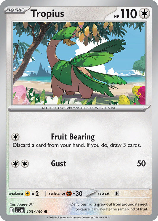(123/159) Pokemon TCG Journey Together Single: Tropius  Reverse Holo Common