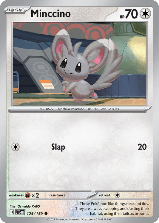 (125/159) Pokemon TCG Journey Together Single: Minccino  Reverse Holo Common