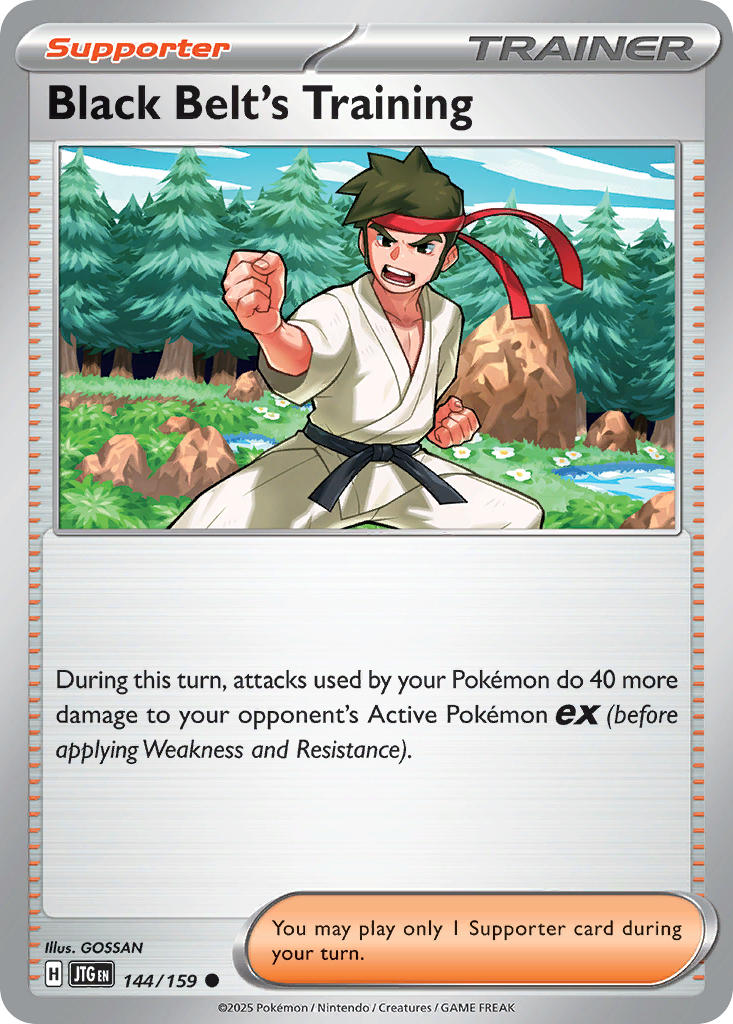 (144/159) Pokemon TCG Journey Together Single: Black Belt's Training Reverse Holo Common