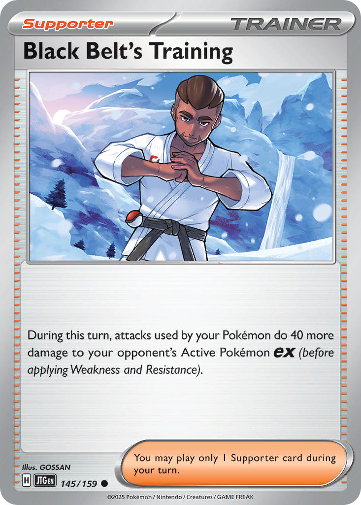 (145/159) Pokemon TCG Journey Together Single: Black Belt's Training Reverse Holo Common