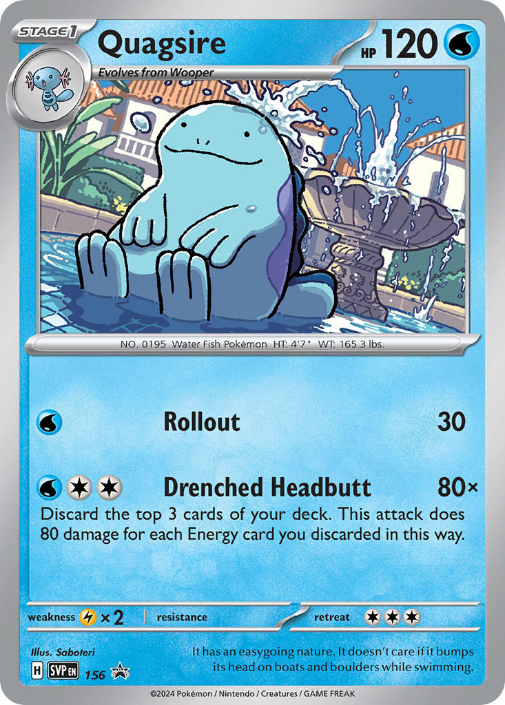 (156) Pokemon TCG SV Black Star Promos Single: Quagsire   Promo