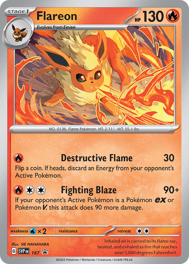 (167) Pokemon TCG SV Black Star Promos Single: Flareon   Promo