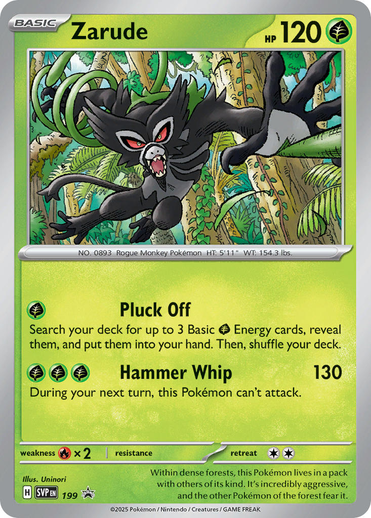 (199) Pokemon TCG SV Black Star Promos Single: Zarude   Promo