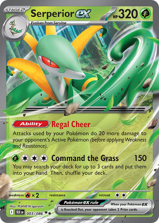 (003/086) Pokemon TCG Black Bolt Single: Serperior ex   Double Rare