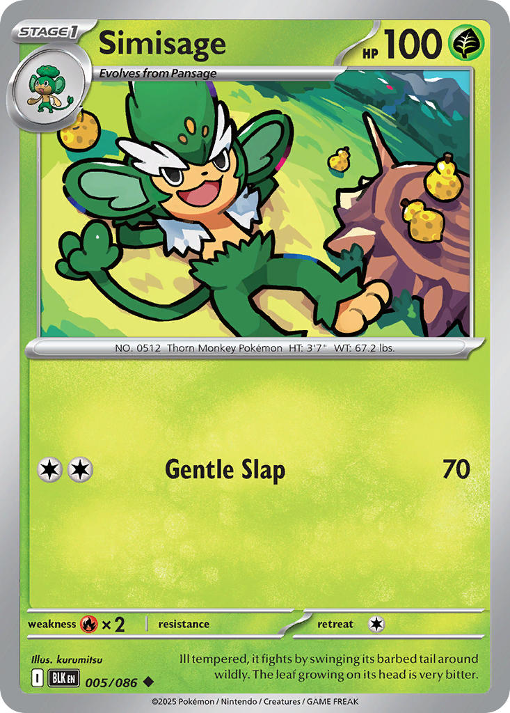 (005/086) Pokemon TCG Black Bolt Single: Simisage   Uncommon