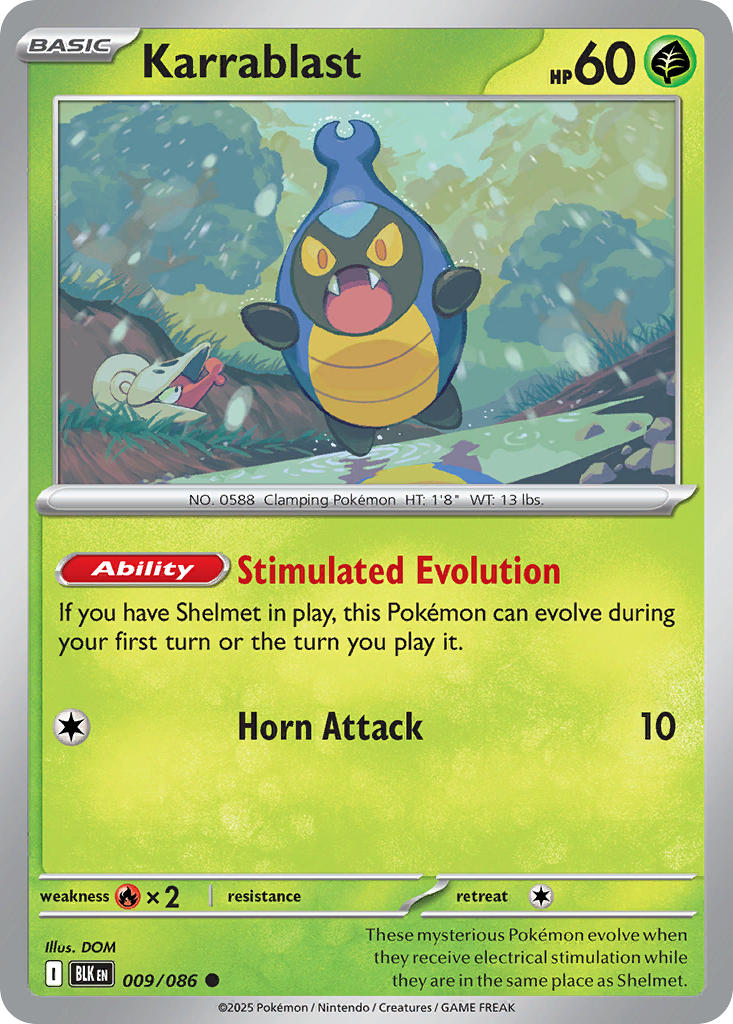 (009/086) Pokemon TCG Black Bolt Single: Karrablast  Reverse Holo Common