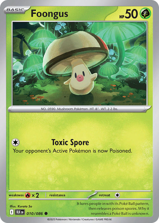 (010/086) Pokemon TCG Black Bolt Single: Foongus   Common
