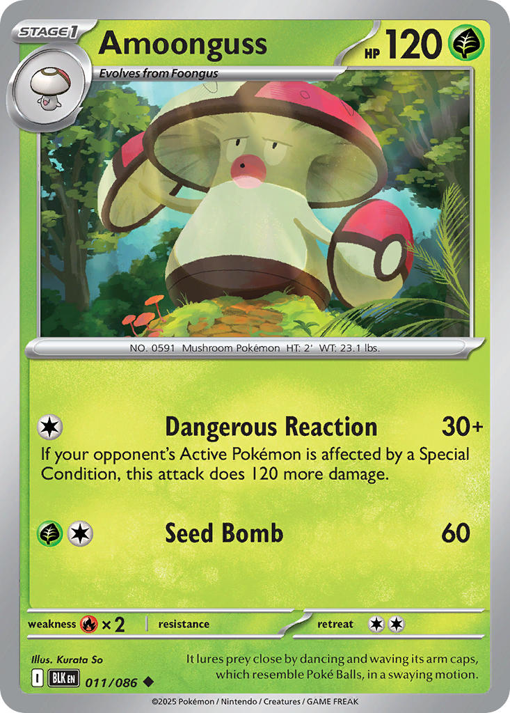 (011/086) Pokemon TCG Black Bolt Single: Amoonguss   Uncommon