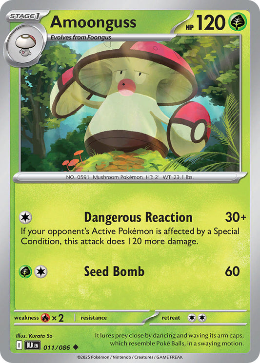 (011/086) Pokemon TCG Black Bolt Single: Amoonguss   Uncommon
