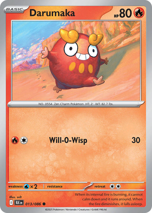 (013/086) Pokemon TCG Black Bolt Single: Darumaka  Reverse Holo Common