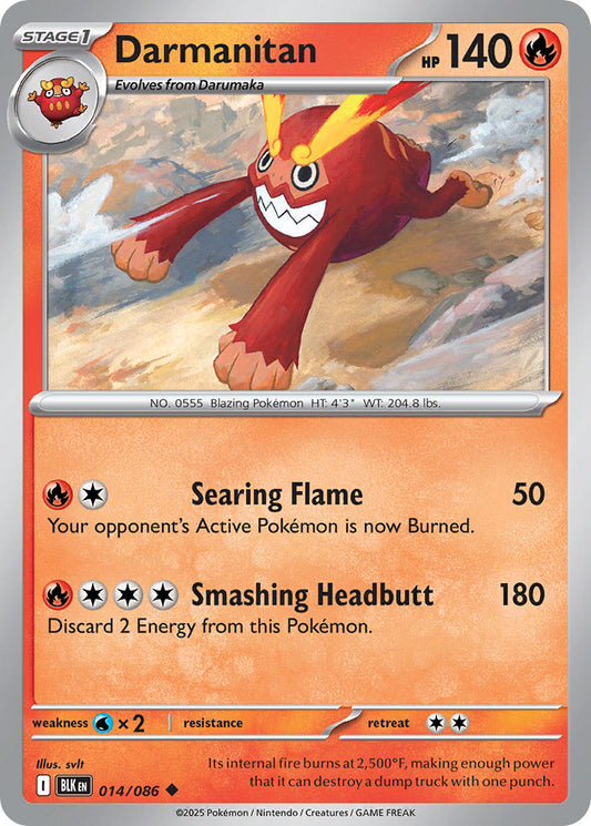 (014/086) Pokemon TCG Black Bolt Single: Darmanitan   Uncommon