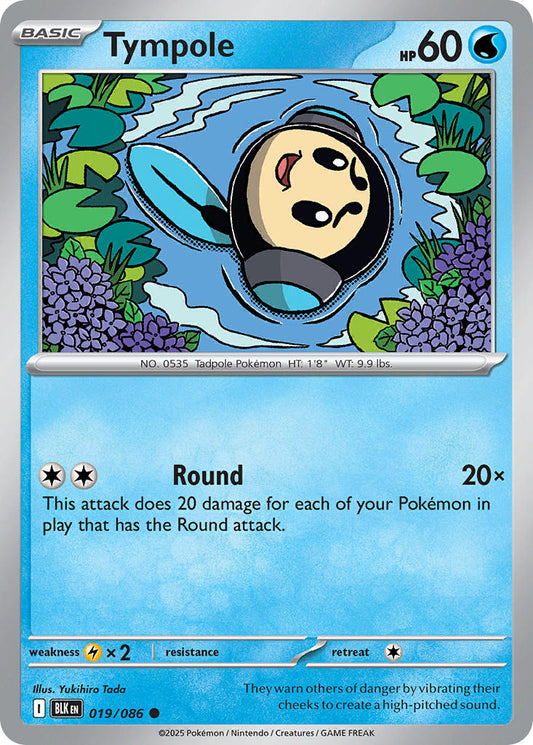 (019/086) Pokemon TCG Black Bolt Single: Tympole  Reverse Holo Common