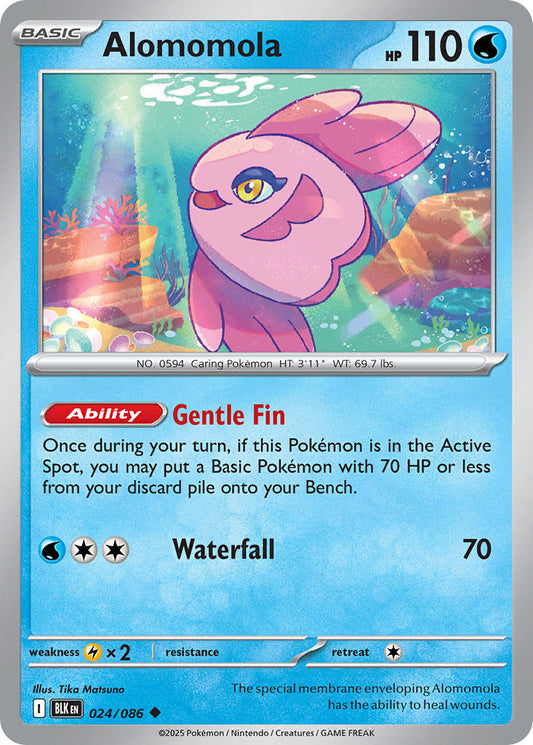 (024/086) Pokemon TCG Black Bolt: Additionals Single: Alomomola   Uncommon Master Ball Holo