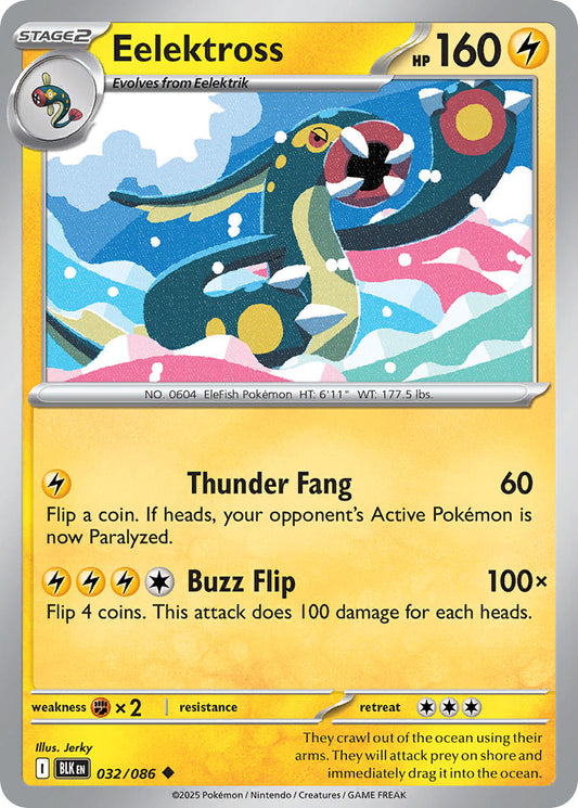 (032/086) Pokemon TCG Black Bolt Single: Eelektross   Uncommon