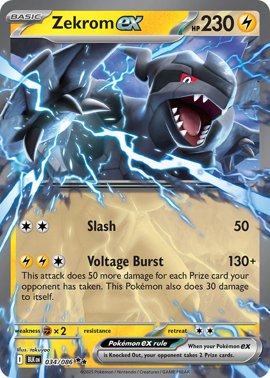 (034/086) Pokemon TCG Black Bolt Single: Zekrom ex   Double Rare