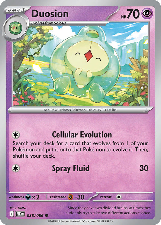 (038/086) Pokemon TCG Black Bolt Single: Duosion  Reverse Holo Common