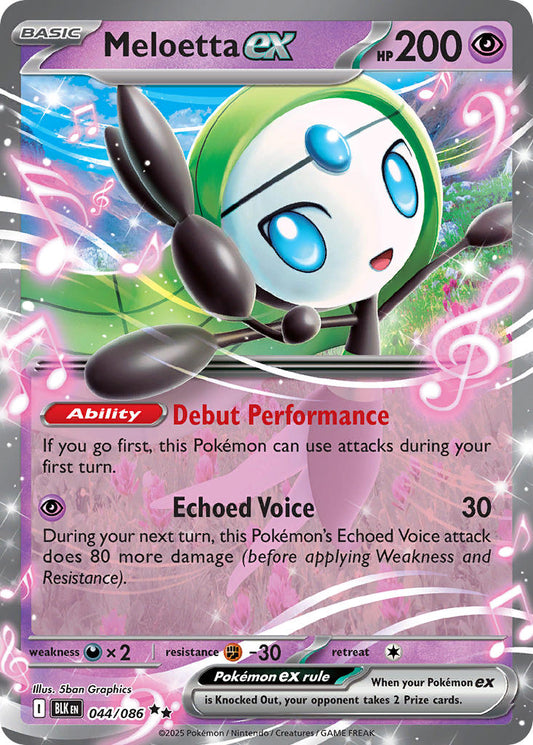 (044/086) Pokemon TCG Black Bolt Single: Meloetta ex   Double Rare