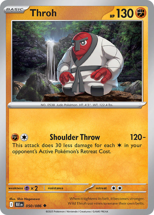 (050/086) Pokemon TCG Black Bolt Single: Throh  Reverse Holo Uncommon