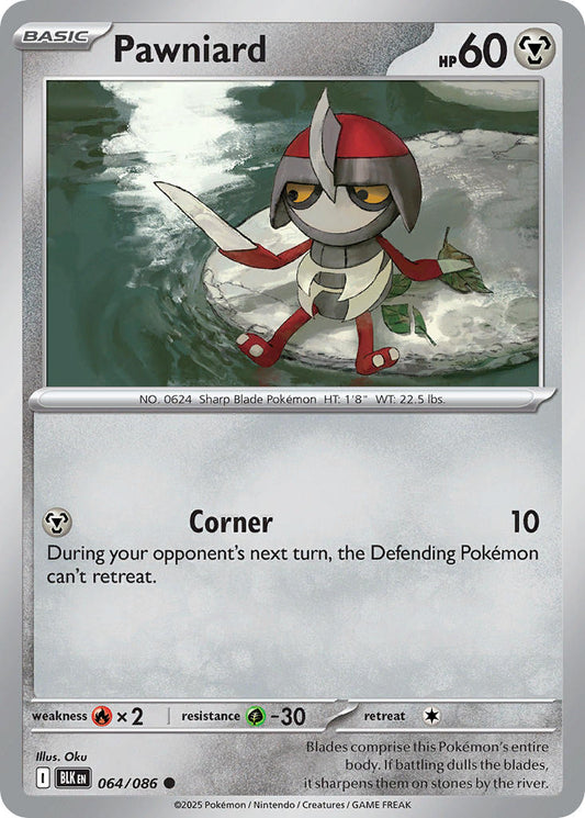 (064/086) Pokemon TCG Black Bolt Single: Pawniard  Reverse Holo Common