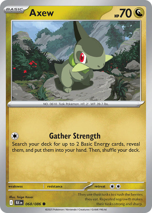 (068/086) Pokemon TCG Black Bolt Single: Axew   Common