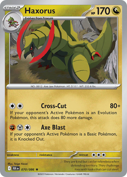 (070/086) Pokemon TCG Black Bolt Single: Haxorus   Rare