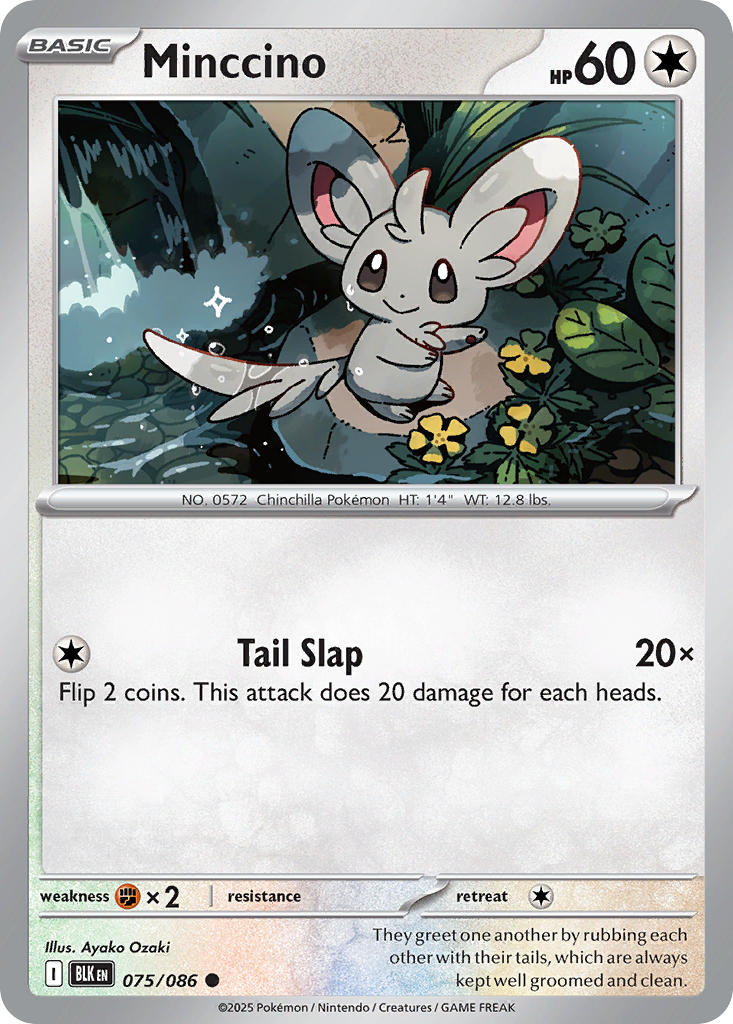 (075/086) Pokemon TCG Black Bolt Single: Minccino  Reverse Holo Common