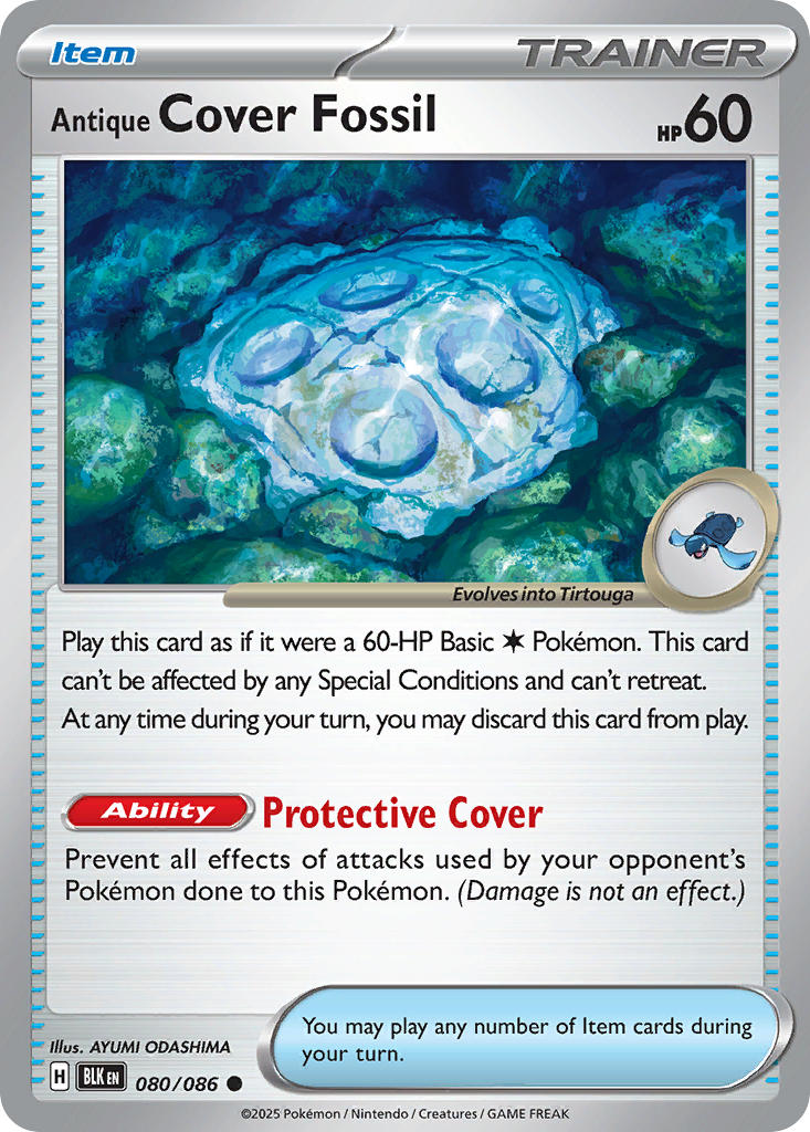 (080/086) Pokemon TCG Black Bolt: Additionals Single: Antique Cover Fossil  Common Master Ball Holo
