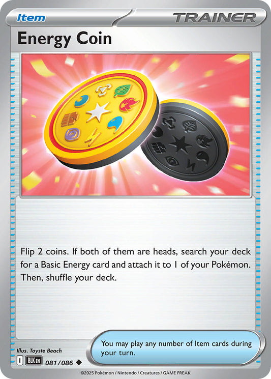 (081/086) Pokemon TCG Black Bolt Single: Energy Coin  Uncommon