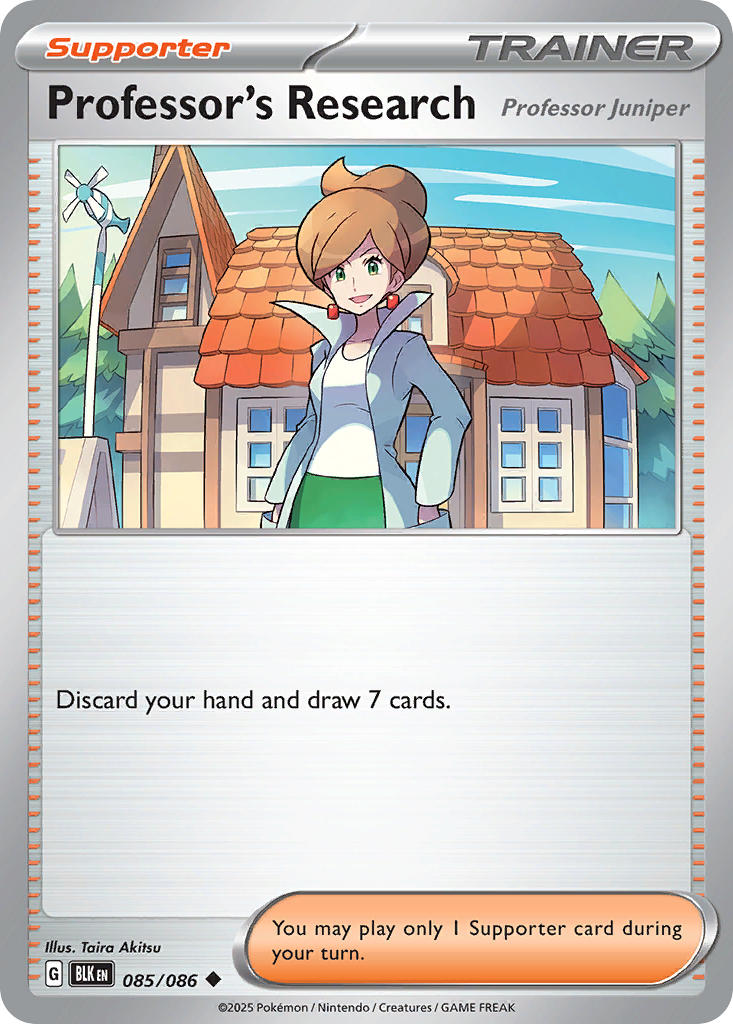 (085/086) Pokemon TCG Black Bolt: Additionals Single: Professor's Research - Professor Juniper  Uncommon Poké Ball Holo