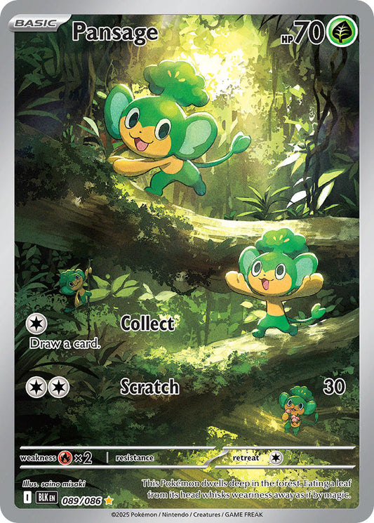 (089/086) Pokemon TCG Black Bolt Single: Pansage   Illustration Rare
