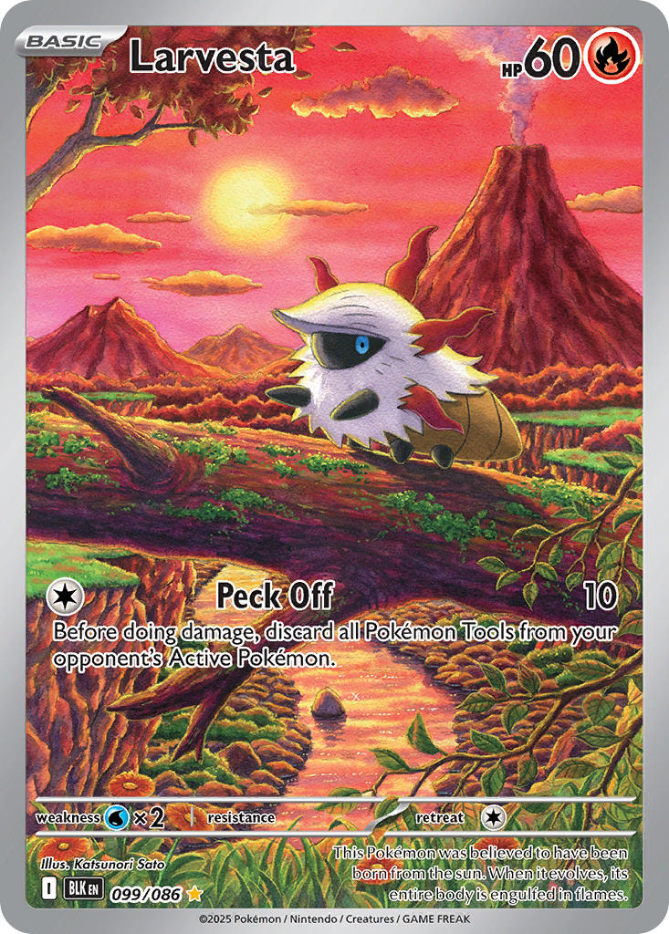 (099/086) Pokemon TCG Black Bolt Single: Larvesta   Illustration Rare
