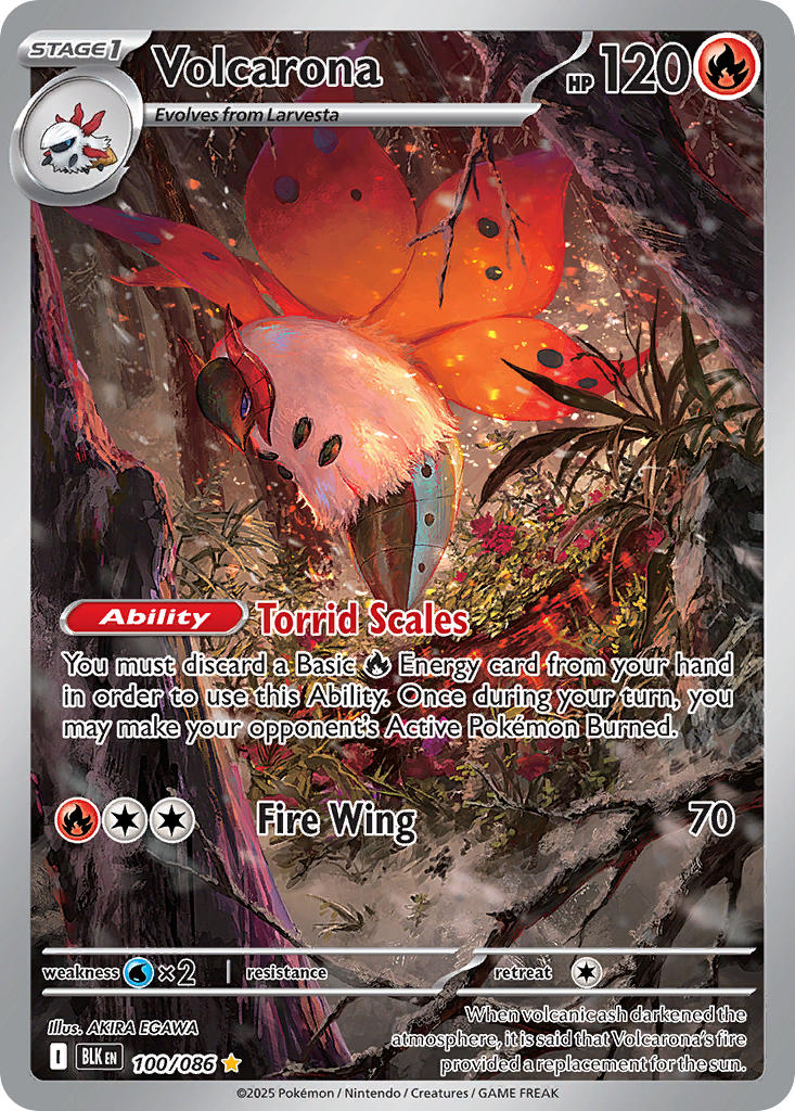 (100/086) Pokemon TCG Black Bolt Single: Volcarona   Illustration Rare
