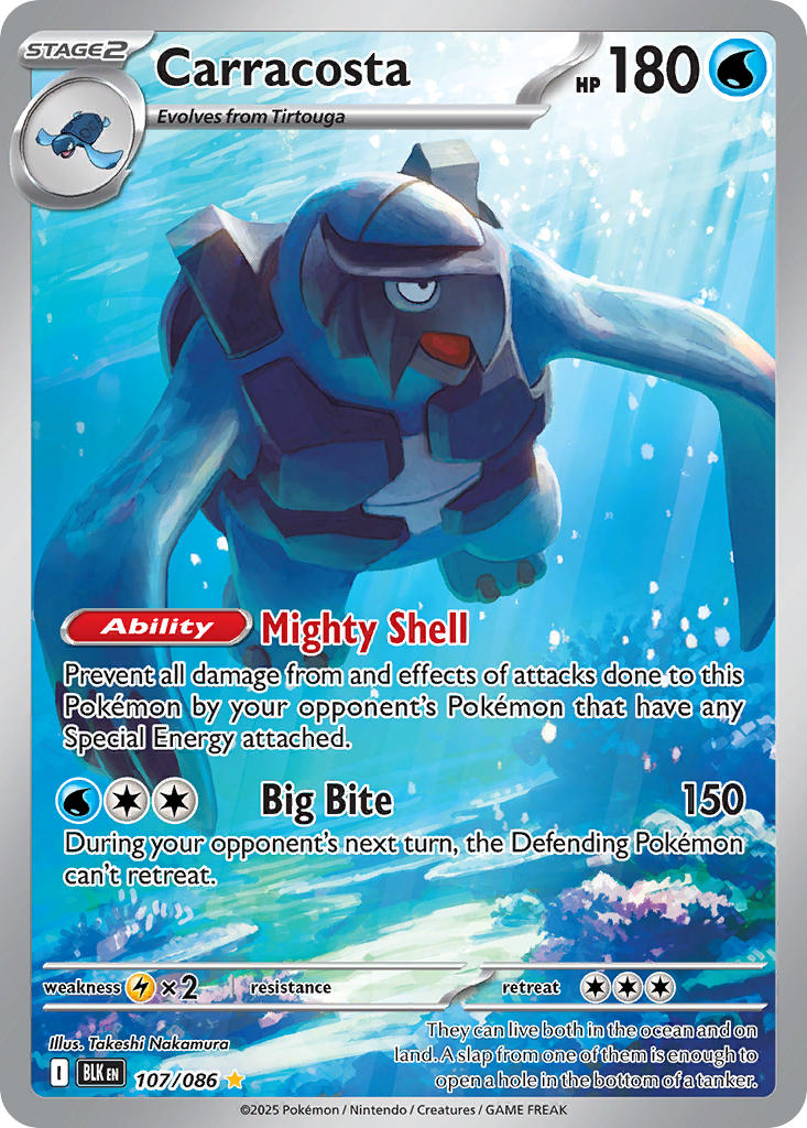 (107/086) Pokemon TCG Black Bolt Single: Carracosta   Illustration Rare