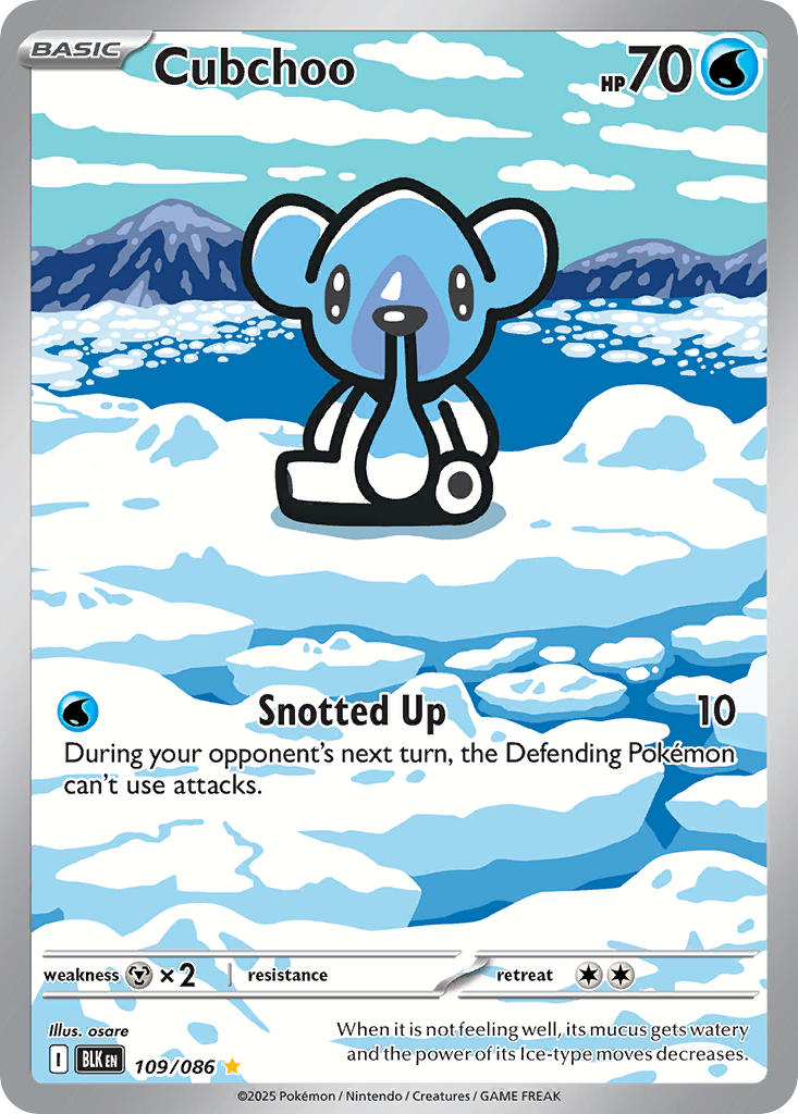 (109/086) Pokemon TCG Black Bolt Single: Cubchoo   Illustration Rare