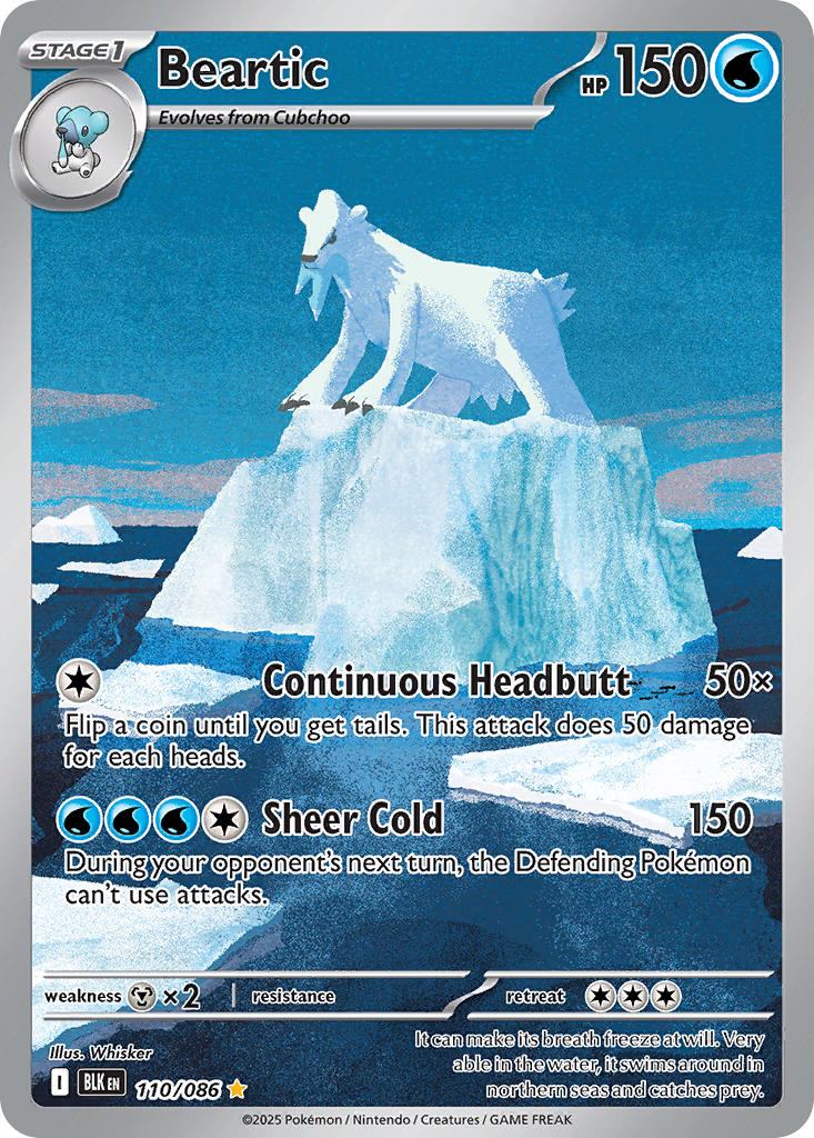 (110/086) Pokemon TCG Black Bolt Single: Beartic   Illustration Rare